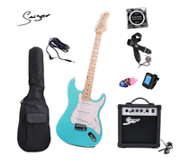 Kualitas Tinggi 6 Strings Solid Body Eletrica Guitarra High Glossy 22 Frets Metallic Finish Kit Gitar Listrik dengan Amplifier