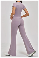 Nouvel ensemble de vêtements de sport pour femmes, soutien-gorge de sport à dos croisé, leggings évasés, ensemble de yoga et de fitness pour la salle de sport