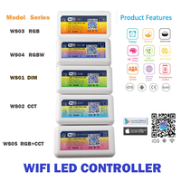 Contrôleur LED WiFi RGBW DC12-24V, contrôleur de bande LED sans fil WiFi RGBW pour bande LED RGB
