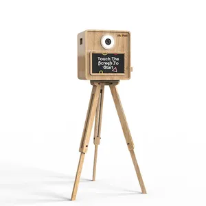 High Quality 15.6 Inches Touch Screen Shopping Mall Open Air Instant Wooden Dslr Photo Booth