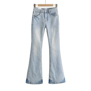 <span class=keywords><strong>Jean</strong></span> Bootcut Vintage Taille Haute <span class=keywords><strong>en</strong></span> Denim Stretch Effet Vieilli et Délavé pour Femme, Collection Automne 2025, Coupe Micro Évasée avec Effet Patte de Chat sur les Hanches - Product Image 3