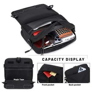 Sac messager crossbody en polyester pour hommes avec sangle réglable multi-compartiments sac résistant à l'eau pour les voyages quotidiens et les sports - Product Image 3
