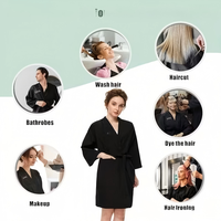 Peignoir Kimono Personnalisé de Haute Qualité avec Poches pour SPA, Salon de Coiffure, Fête, Beauté, Femme, Robe de Chambre à Manches Longues Taille Standard