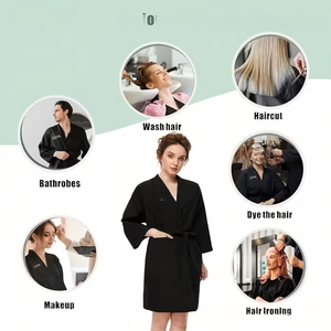 Accappatoio Kimono di Alta Qualità con Logo Personalizzato, con Tasche, per SPA, Salone di Bellezza, Feste, Donna, Taglia Regolare - Product Image 2