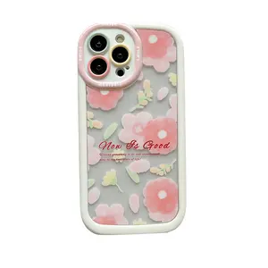 2023 hot-selling female mobile phone case full screen back flower printing camera full package protection applies to phone