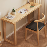 Bureau double en bois massif au design simple avec étagère, montage facile, banc de travail commercial pour usage de bureau
