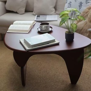 Mesa de centro triangular de madera maciza, robusta, duradera, minimalista, estilo nórdico, para sala de estar, madera original, estilo japonés - Product Image 4