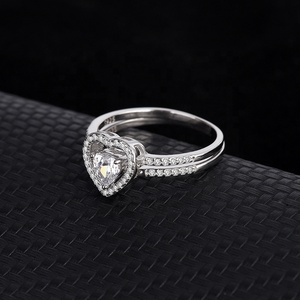 GR106 explosivo europeo y <span class=keywords><strong>americano</strong></span> 925 plata esterlina mujeres pareja anillos Zirconia boda diamante par mano adornos - Product Image 5
