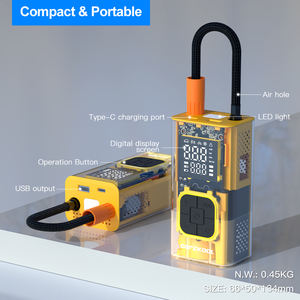 เครื่องสูบลมยางแบบพกพาไร้สาย ABS 150psi พร้อมเกจวัดแรงดันดิจิตอล แบตเตอรี่ลิเธียม สำหรับรถยนต์และลูกโป่ง - Product Image 5