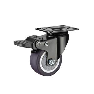 Rueda de goma TPE negra con rodamiento, rueda giratoria universal silenciosa y de alta resistencia para mesa de centro, con dirección plana y sin ruido. - Product Image 1