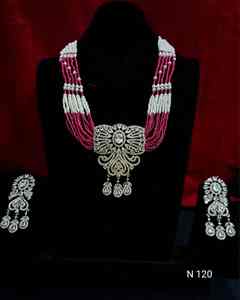 Parure de collier et boucles d'oreilles en diamant américain plaqué argent de haute qualité pour mariée, bijoux de mode pour femmes et jeunes filles - Product Image 5