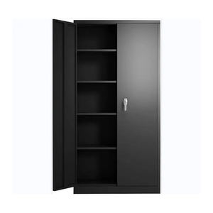 משרד מוסך מתכת אחסון ארון קבצים מתכתי 2 דלתות ארון פלדה עם מדפים מתכווננים - Product Image 1