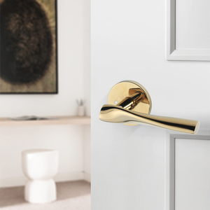רב מכר זהב אנטי-חלודה פרטיות דלת דלת ידית נעילה להגדיר ידית דלת חדר אמבטיה עם מנעול - Product Image 2