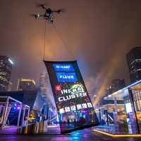 Écran LED volant pour drone, affichage extérieur, bannière publicitaire pour événements, concerts, expositions, publicité aérienne