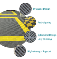 Carreaux de sol de garage en PP à emboîtement de style moderne, terrasse antidérapante pour parking et lavage de voiture, modèle 3D, bricolage convivial