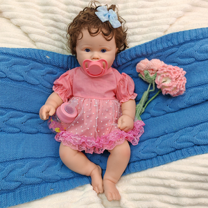 Poupées chinoises compactes en silicone, exquises, avec cheveux bouclés implantés à la main, 18 pouces, pour bébés filles, jouets de poupées aux détails anatomiques réalistes - Product Image 2