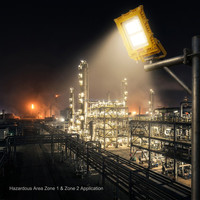 Projecteur LED IP66 aux normes ATEX, haute efficacité, anti-explosion, luminaire industriel pour applications marines et offshore