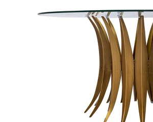 Juego de mesa de comedor de acero inoxidable clásico nórdico, tapa de cristal moderna multifunción para comedor, salón, hogar, Villa, hogar, Bar - Product Image 6