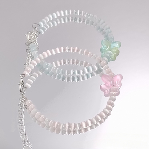 Bracelets tendance en mini-perles de verre scintillantes pastel, double rangée dégradée <span class=keywords><strong>4</strong></span> tons, bracelet souple superposable pour femme - Product Image 4