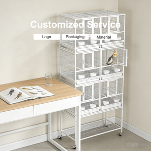 BestSale GNPG-B083 Fabrika Direkt Toptan Metal Klasik Sade Kuş Papağan Kafesleri Düz Desenli Kutu Ambalajlı Yatay Kafes - Product Image 6