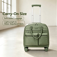 Sac de voyage multifonctionnel GEMULIN avec poignée télescopique haut de gamme et roulettes pivotantes, bagage cabine pour affaires et week-end