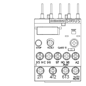 Mt-Siemens 3RU6116-1EB0 SIRIUS 3RU2 Thermal Overload <b>Relay</b>, 0.45-0.63A Setting, for 3RT2 Contactor 9-16A, 1NO+1NC, Screw - Product Image 4