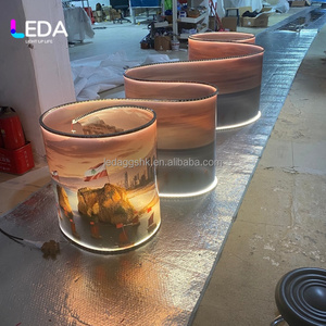 Lámpara de Techo LEDA Personalizada para Bodas, Iluminación Curva de Acrílico, Instalación en Techo, Decoración Moderna para Inauguración de Centros Comerciales - Product Image 4