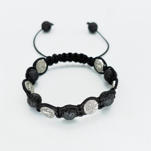 LC20250122 <span class=keywords><strong>Rosario</strong></span> Religioso con Croce di Gesù in Pietra Lavica Naturale, Corda Rossa Fatta a Mano, per Uomo e <span class=keywords><strong>Donna</strong></span> - Product Image 4