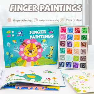 Juego de Pinturas Lavables para Dedos de 36 Colores, Pintura Divertida para Dedos para Niños con Libro, Suministros de <span class=keywords><strong>Dibujo</strong></span> Artístico para Pintar Manualidades, Regalos - Product Image 1