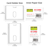Porte-carte d'identité en acrylique transparent avec trou de pouce facile d'accès Porte-badge robuste à 2 cartes pour étudiant infirmière et bureau