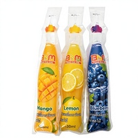 Pochettes personnalisées pour jus de fruits, imprimées en héliogravure, en forme de bouteille, pour emballage de boissons liquides injectables