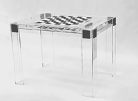 Table de jeu de backgammon en acrylique à charnière en laiton sur mesure avec 4 pieds amovibles table d'échecs haut de gamme en lucite