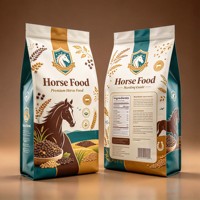 Sac d'emballage pour aliments pour animaux, imprimé sur mesure, à fond plat, laminé MOPP, 20 kg, 25 kg, résistant à la poussière et à l'humidité