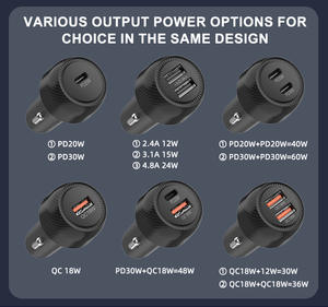 Nouveau prix de gros d'usine OEM chargeur de voiture PC matériau ignifuge multi-puissance PD QC chargeur de voiture à charge rapide - Product Image 3