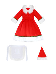 Mrs Claus Navidad Cosplay disfraces vestido conjunto para niña Navidad Año Nuevo vestir niños regalos Navidad Santa fiesta desgaste con peluca - Product Image 5