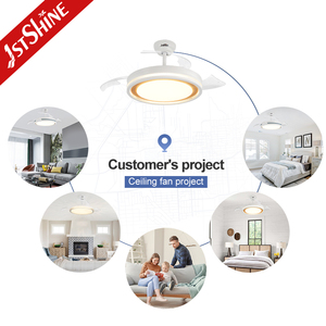 1stshine Quạt Trần Hiện Đại gấp lưỡi 5 tốc độ điều khiển thay đổi độ sáng LED ánh sáng đèn chùm quạt trần với ánh sáng - Product Image 5