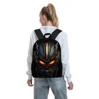 Set Ransel Tiga Bagian Bahan Polyester Anti Air dengan Cetakan Robot Mekanik untuk Anak Laki-laki dan Perempuan, Tas Sekolah Kartun 2D
