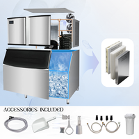 Machine à glaçons cubiques commerciale 1000 kg/24h pour les entreprises, refroidissement automatique par air ou par eau