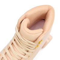 Patins à roulettes à quatre roues pour femmes, tige en daim, patins à roulettes à double rangée avec roues lumineuses pour l'extérieur et l'intérieur