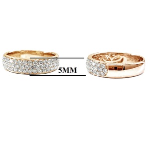 Graceful Nice Design 18k Solid Rose Gold High Quality Diamond Ring Jewelry Women Wedding Diamond Couple Band for Engagement Lady - Product Image 2