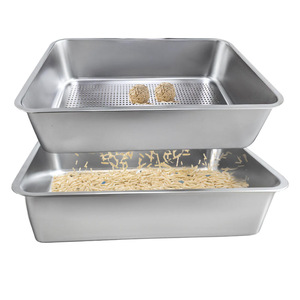 Stainless Steel <b>Cat</b> Litter <b>Box</b> with Spill Proof Lid Filtering System Extra Large Size Removable Toilet In Stock Open Top Litter - Product Image 1