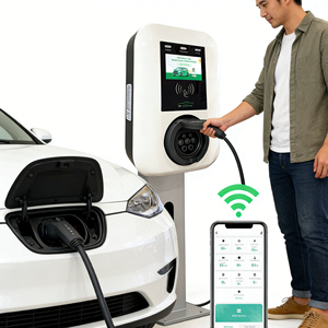 Estaciones de Carga para Vehículos de Nueva Energía, Residenciales y Comerciales, Pantalla de Datos en Tiempo <span class=keywords><strong>Real</strong></span> HD, Conmutable 16A/32A, Bluetooth/WiFi/aplicación - Product Image 1