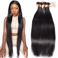 Extensions de cheveux lisses de 30 pouces avec closure 4x4 HD transparente en dentelle péruvienne et mèches 3/4