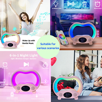 G-Vorm Mobiele Telefoon Oplader 3-In-1 Draadloos Nachtkastje Nachtlampje Digitale Wekker Party-Gebruik Thuis Rgb Lamp Draadloze Luidspreker