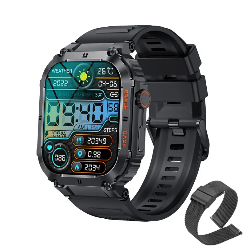 शीर्ष बेच बीटी कॉल निविड़ अंधकार आउटडोर खेल स्मार्ट घड़ी 2023 के साथ 2 इंच बड़ी स्क्रीन फिटनेस ट्रैकर 400mAH बैटरी smartwatch