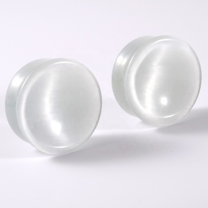 <strong>Set</strong> of 90 Organic Natural Amethyst Cat Eye Concave <strong>Ear</strong> <strong>Plug</strong> Double Flare 6mm Solid <strong>Ear</strong> Gauge Body Jewelry <strong>Piercing</strong> - Product Image 4