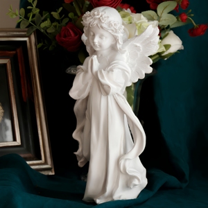 Custom Resin Crafts Home Decor Tabletop Ornaments Nordic Standing Wings <strong>Angel</strong> Girl Statue <strong>Figure</strong> - Product Image 4
