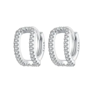 Женские серьги-кольца JEEVA, белые Позолоченные серьги-кольца, 925 гипоаллергенные серьги из стерлингового серебра
