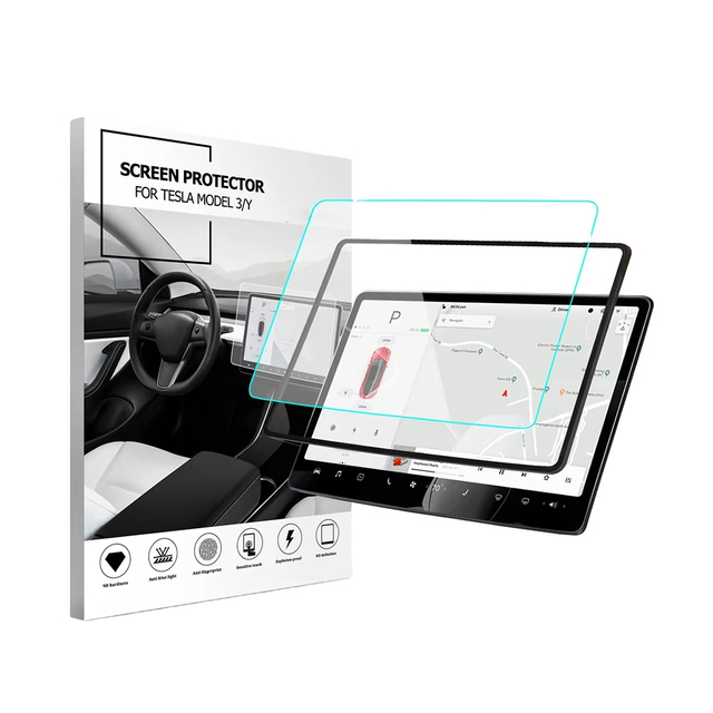 New Grade AAA 9H Hardness Ultra-Thin Anti-Glare HD Tempered Glass Screen Protector for Tesla Model S 3 Y X Car Navigation