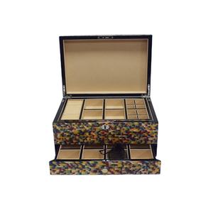 High Gloss Lacquered Wooden <b>Jewelry</b> Box Organizer, Large <b>Jewelries</b> <b>Storage</b> Holder with Lock and Mirror Earring Necklace Bracelet - Product Image 1